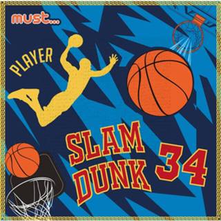 👉 Handdoek blauw oranje katoen Must Slam Dunk Junior 30 X Cm Blauw/oranje 8720585137237