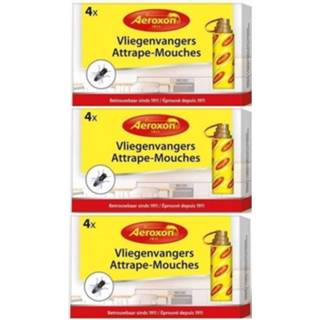 👉 Vliegenvanger 12x Aeroxon Vliegenvangers Met Plakstrip 22 Cm - Ongediertevallen Ongediertebestrijding 8720147284010