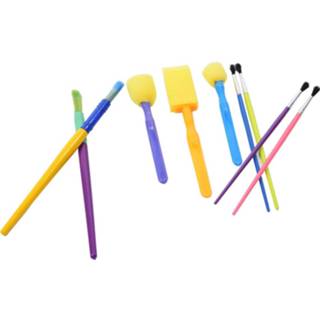 👉 Spons Schilderkwast - Painting Brush Set Schilderen Verf Kwasten Verschillende Soorten Knutselkwasten 9 Stuks 8715234186735