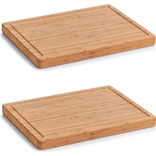 👉 Serveerplank 2x Rechthoekige Luxe Snij/serveerplanken Met Sapgroef 46 Cm - Snijplanken 8720276265386