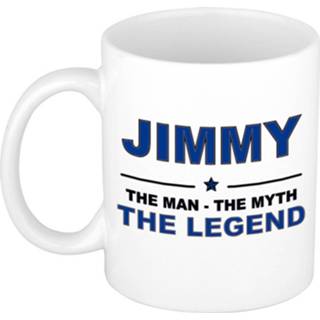 👉 Beker keramiek active mannen Jimmy The man, myth legend verjaardagscadeau mok / 300 ml