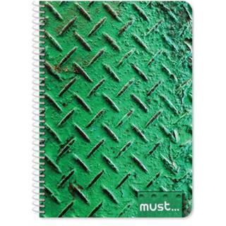 👉 Notitieboek groen papier Must Diamond-plate B5 30 Vellen 8720585138555