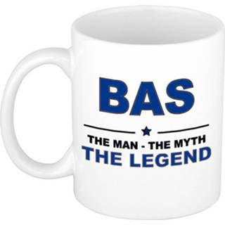 👉 Beker keramiek active mannen Bas The man, myth legend verjaardagscadeau mok / 300 ml