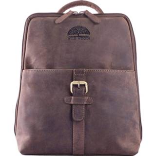 👉 Rugtas bruin leer buffelleer vrouwen Wild Woods Compacte Leren Dames - Backpack / Rugzak Vintage Donkerbruin 4250061325062