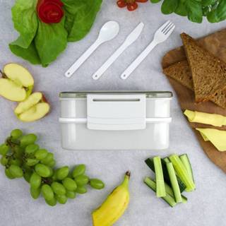 👉 Lunchbox grijs kunststof One Size no color Homra STAQS Grey 8720246687699