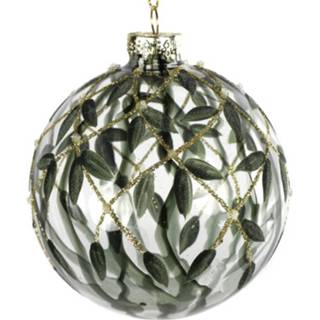 👉 Kerstbal transparant groen glas Tom Neola 8 Cm Transparant/groen 8718317843952