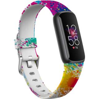 👉 Sportband siliconen Sportbandje Color Splash Geschikt Voor Fitbit Luxe 8720254862484