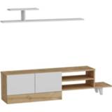 👉 Wit Homemania Tv-meubelset Derin 159,5x31,5x40 Cm En Eikenkleurig 8681847108757