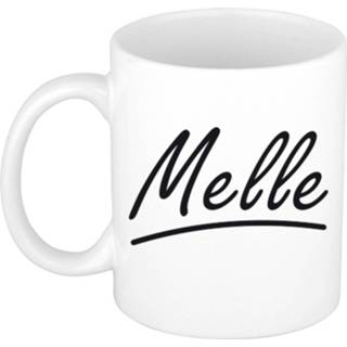 👉 Beker mannen Naam cadeau mok / Melle met sierlijke letters 300 ml