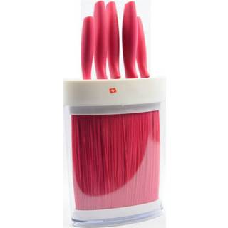 👉 Messenset roze 6-delig - 5 Messen In Houder 8265165154544