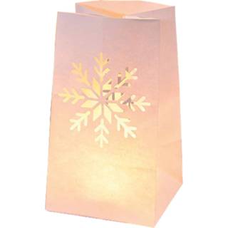 👉 Lampion wit papier Tib Lampionnen Snowflakes 11 X 16 Cm 10 Stuks 4002727446891