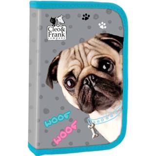 👉 Etui grijs polyester Cleo & Frank Woof Junior 15 X 5 21 Cm 5901130080748