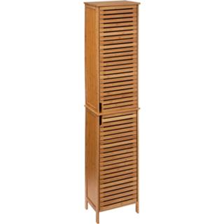 👉 Badkamerkast bruin bamboe 4goodz Sicela Hoog - 24x34x170 Cm 6013917443413