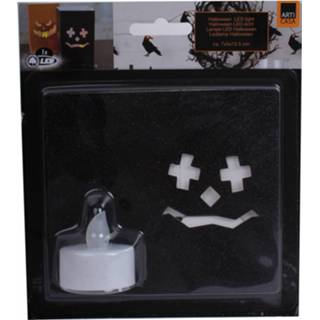 👉 Lampion zwart papier Arti Casa Halloween Led 7 X 10,5 Cm 8719817825271