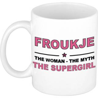👉 Mok active vrouwen Froukje The woman, myth supergirl collega kado mokken/bekers 300 ml