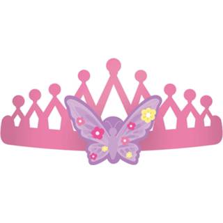 👉 Feestkroon roze papier meisjes Amscan Prinses 8 Stuks 194099037624