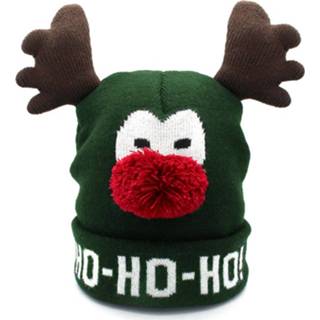 👉 Kerstmuts groen Jap - Muts Met Hoorntjes Rudolf Ho 8719831834112
