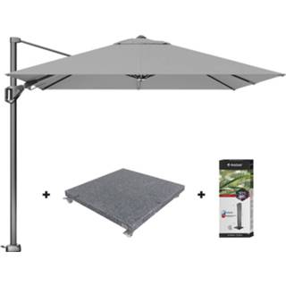 👉 Zweefparasol grijs Platinum Voyager T2 2,7x2,7 M. - Light Grey + Voet Hoes 7435105026021