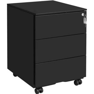 👉 Ladeblok zwart Nancy's - Bureau Met Slot 3 Lades 55 X 45 39 Cm 6013819872854