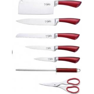 👉 Messenset rood acryl RVS Platinum Acryl/rvs Zilver/rood 8-delig 4586011708280