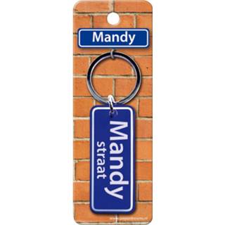 👉 Sleutelhanger blauw staal mannen Paper Dreams Straatnaam Mandy 9 Cm 8716764120534