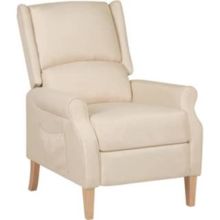 Fauteuil stof Vidaxl Verstelbaar Crèmekleurig 8720286426357