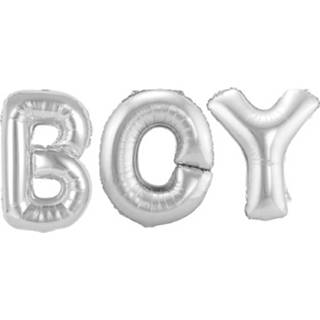 👉 Folieballon zilver jongens Folat Letters Boy 36 Cm 8714572292887