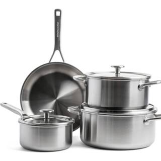 👉 Braadpan steel Kitchenaid Multiply Stainless 24cm/kookpot 20+24cm/steelpan 16cm 7-delig 4895156688839