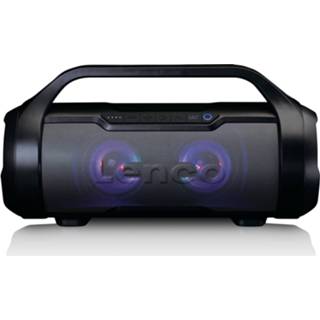 👉 Bluetooth speaker zwart Splashproof Met Fm Radio,usb En Sd, Party Lights Lenco Spr-070bk 8711902044079