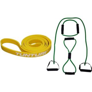 👉 Fitness set geel groen Tunturi - Weerstandsband Light Tubing 8720679640964