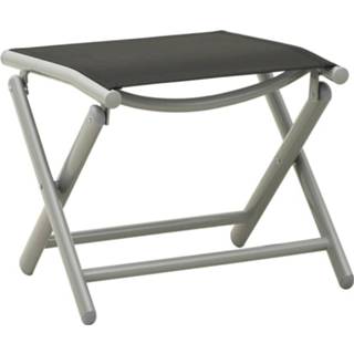 Voetensteun zwart zilverkleur aluminium Vidaxl Inklapbaar Textileen En 8720286108406