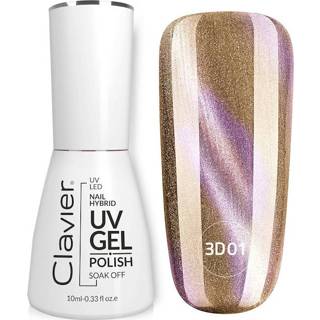 👉 One Size GeenKleur Clavier UV/LED Hybrid Gellak Luxury 10ml. Cat Eye #3D01 5904378554156