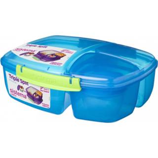 👉 Lunchbox blauw Sistema Triple Split - 9414202110121