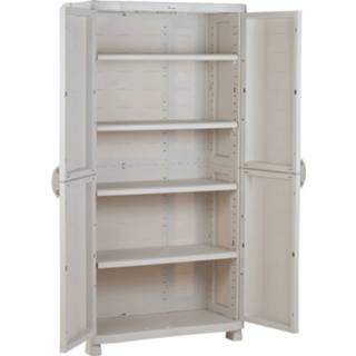 👉 Opbergkast grijs kunststof Intergard 90x184cm Met 4 Inlegplanken 8718481762479