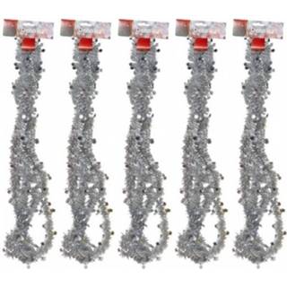 👉 Kerstboom zilveren 5x Slingers 270 Cm - Kerstslingers 8720147418415