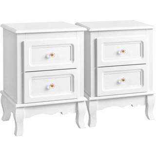 👉 Nachtkastje Luxe Retro Design Nachtkastjes - Vintage Nacht Commode Met Laden Slaapkamer Bedside Table Kast Set Van 2 Stuks Z 8719984998716