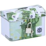 Spaarpot groen wit staal Tom 100 Euro 11,6 X 8 Cm Groen/wit 8719817651146