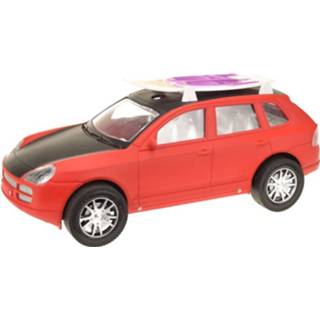 👉 Rood kunststof Toi-toys Auto Met Surfboard 31 Cm 8719905205916