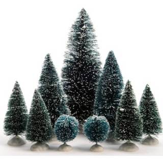 👉 Miniatuur Decoratie Boompjes 9 Stuks - Kerstdorpen 8718758896029