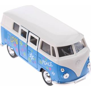 👉 Schaalmodel blauw Welly Volkswagen Bus Met Print 8718807965331