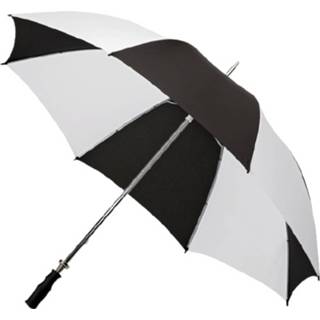Golfparaplu wit zwart polyester Impliva Handopening 120 Cm Wit/zwart 8713414815635