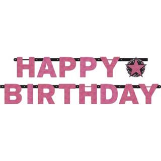👉 Roze polyester Amscan Verjaardagsbanner Happy Birthday 213 Cm 13051665753