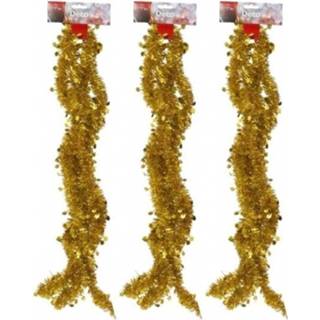 👉 Kerstboom gouden 3x Slingers 270 Cm - Kerstslingers 8720147418446