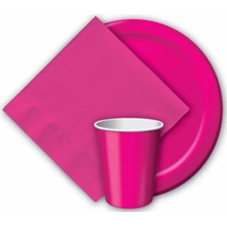 👉 Beker magenta 40x Fuchsia Wegwerp Bekertjes 256 Ml Feestdecoratie - Feestbekertjes 8720147952131