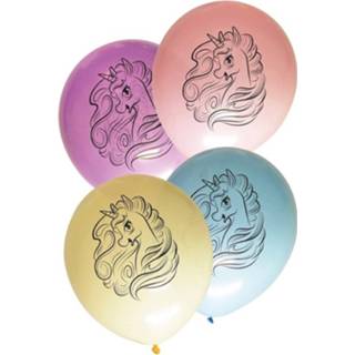 👉 Ballon Ballonnen Met Eenhoorn Print 8x Stuks - 8719538856905