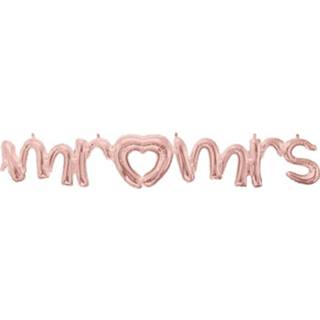 👉 Folie goud goudkleurig Amscan Ballon Mr & Mrs 149 Cm Rosé 26635391597