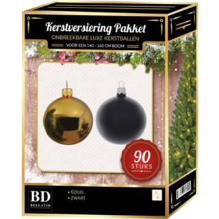 👉 Kerstbal zwart goud Met Kerstballen Pakket 90-delig Voor 150 Cm Boom - 8720147310252