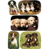 👉 Dierensticker papier multikleur kinderen 15x Honden/puppy Dieren Stickers - Kinderstickers Stickervellen Knutselspullen 8719538955455