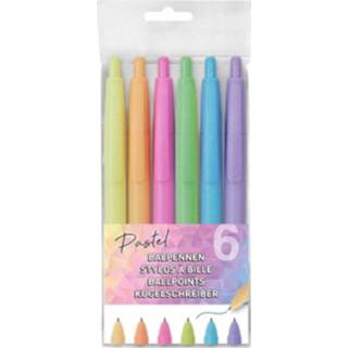👉 Inkt cartridge pastel blauwe multikleur Verhaak Balpennenset 0,4 Mm 6 Stuks 8713261314251