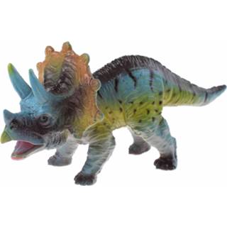 👉 Dinosaurus blauw Johntoy Animal World Triceratops 14 Cm 8719817276400